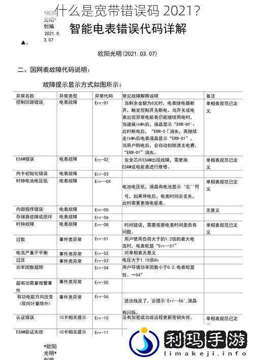 什么是宽带错误码 2021?