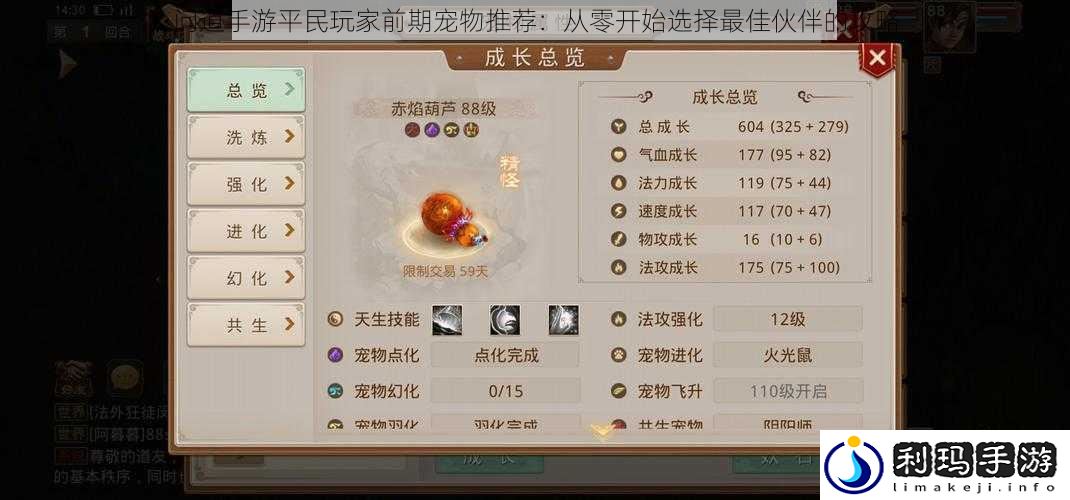 问道手游平民玩家前期宠物推荐:从零开始选择最佳伙伴的攻略