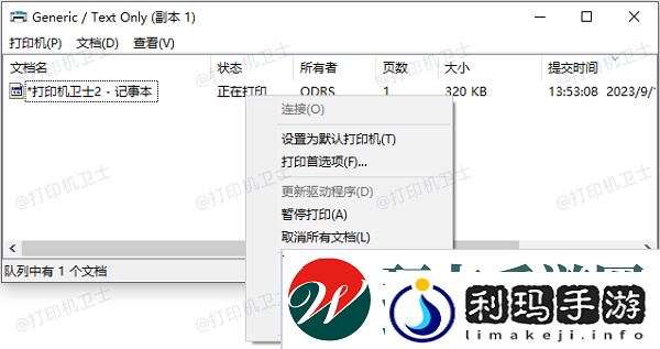 检查打印机队列