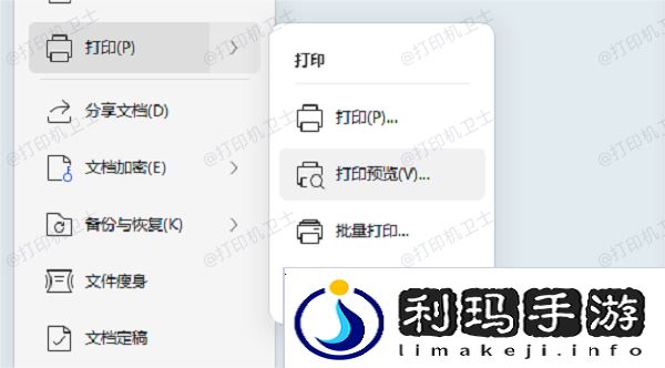 Microsoft Word中的打印预览