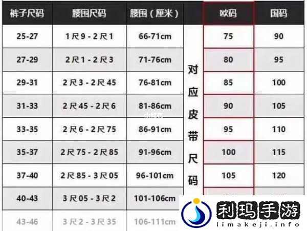 解读欧洲LV尺码大