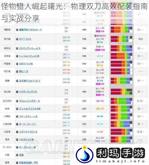 怪物猎人崛起曙光:物理双刀高效配装指南与实战分享