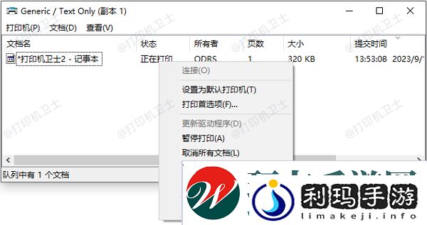 检查打印队列