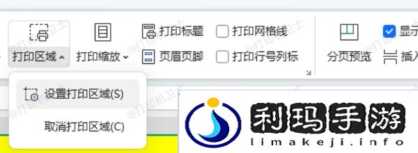 检查打印区域设置