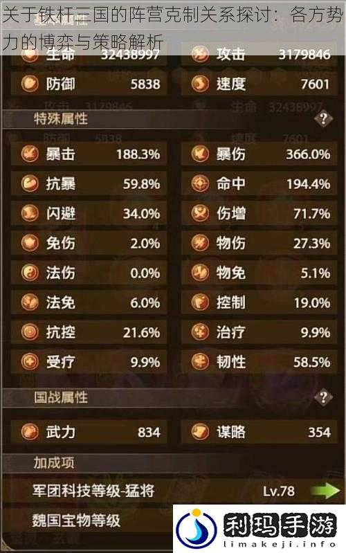 关于铁杆三国的阵营克制关系探讨:各方势力的博弈与策略解析