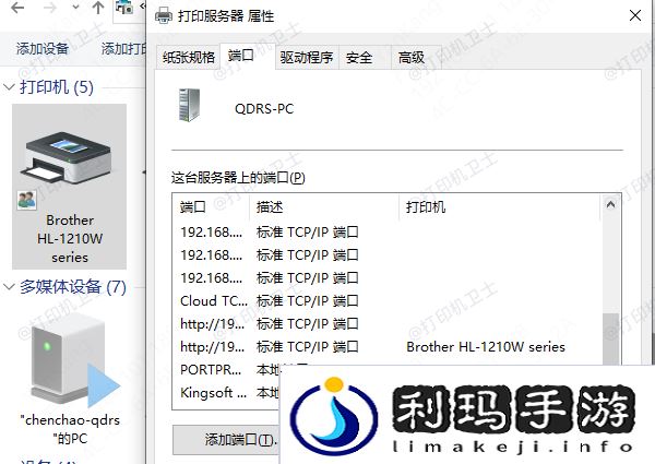 使用打印机驱动程序查看IP地址