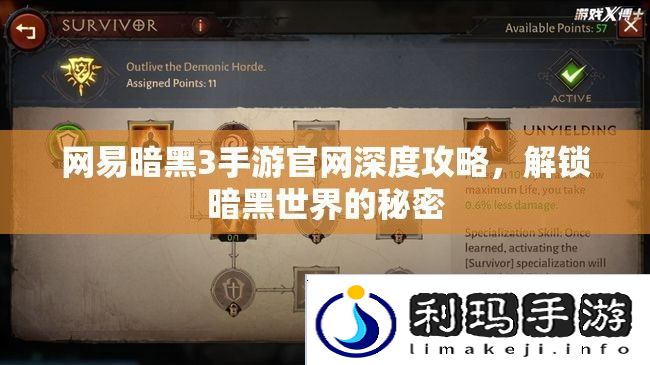 网易暗黑3手游官网深度攻略，解锁暗黑世界的秘密