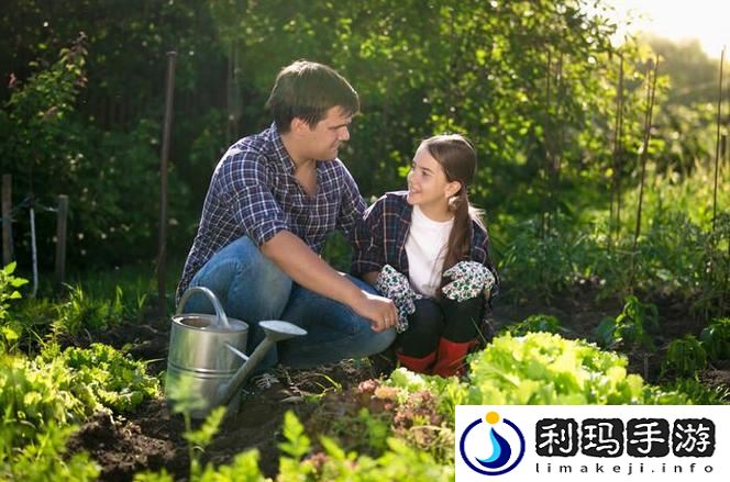 父亲有力挺送女儿的花园