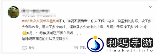 B站首次实现单季盈利！网友感叹