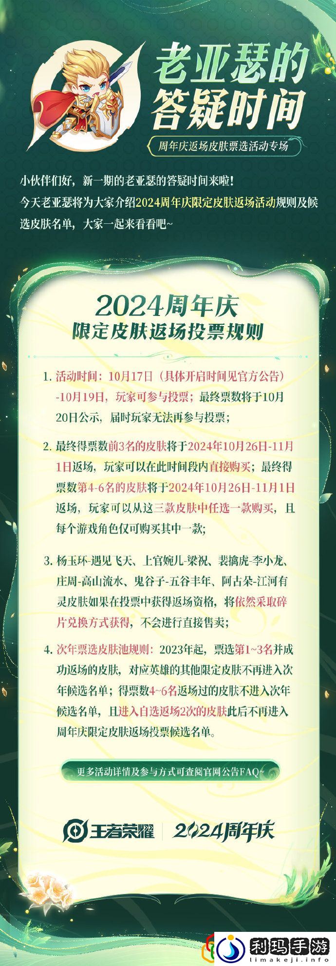 2024周年庆返场皮肤能投哪些 攻略明确升级要点