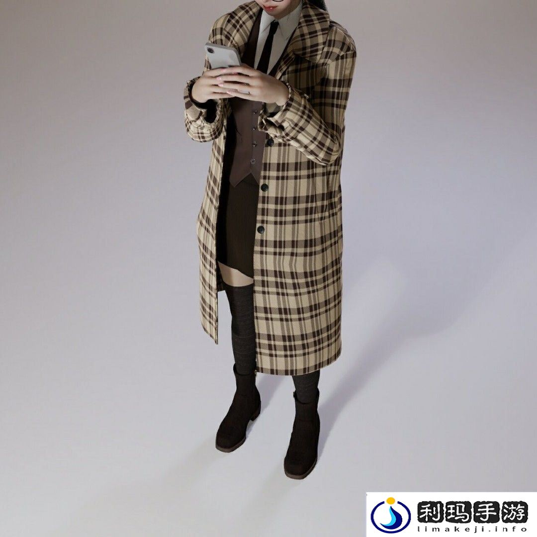 inZOI卡其色格子风衣服装分享
