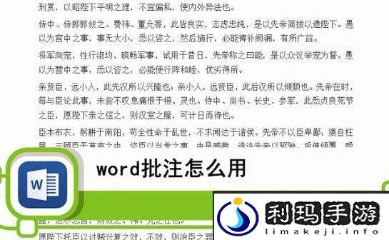 word批注怎么用
